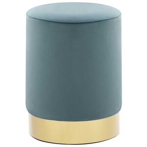 vidaXL Kruk fluweel 28 x 36 cm lichtblauw en goudkleurig