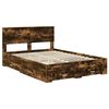 vidaXL Bedframe met hoofdeinde Gerookt eiken 150 x 200 cm Bewerkt hout