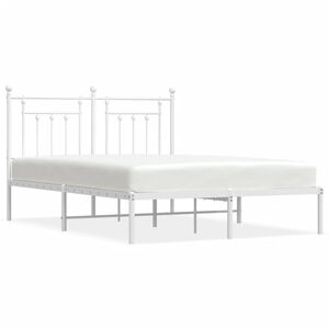 vidaXL Bedframe met hoofdbord metaal wit 140x190 cm