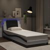 vidaXL Bedframe met LED zonder matras "Zadar" wit en zwart 90x190 cm