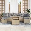 vidaXL Tuin Sofa Set met kussen met opslag 8 pcs Beige Poly riet
