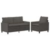 vidaXL Bankstel 2 pcs Donkergrijs Stof