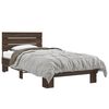 vidaXL Bedframe bewerkt hout en metaal bruin eikenkleurig 90x190 cm
