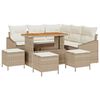 vidaXL Tuinbankenset 9 st 8-Aantal zitplaatsen Beige Poly riet