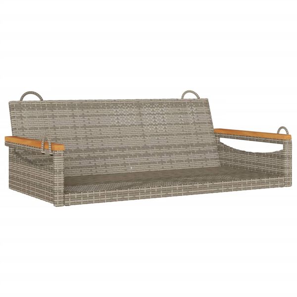 vidaXL Schommelbank 109x62x40 cm poly rattan grijs
