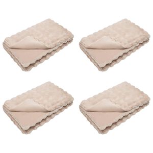 vidaXL Antislip deken van imitatie konijnenbont Olite 4 st Beige