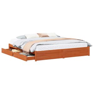 vidaXL Bedframe met lade Wasbruin 180 x 200 cm Massief Vurenhout