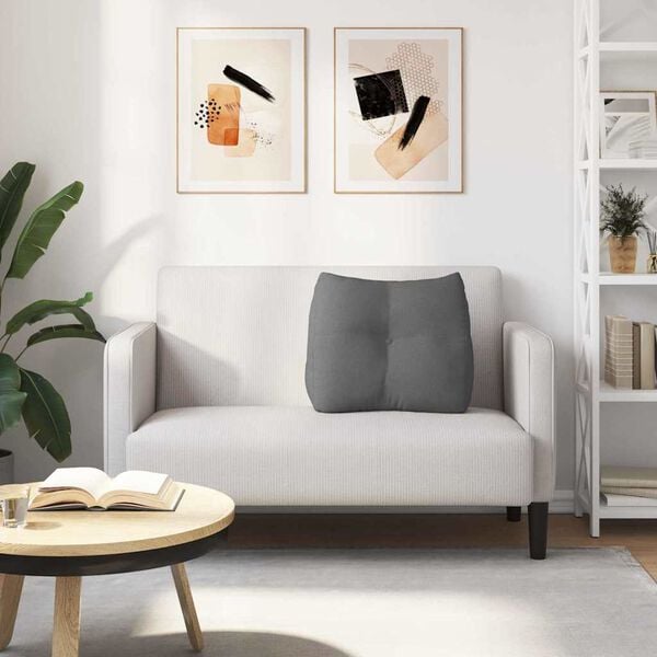 vidaXL Rugkussen Donkergrijs 60 x 24 x 50 cm Stof