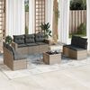 vidaXL 8-delige Loungeset met kussens poly rattan grijs