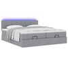 vidaXL Ottoman bed met matrassen en LED's 200x200cm stof lichtgrijs