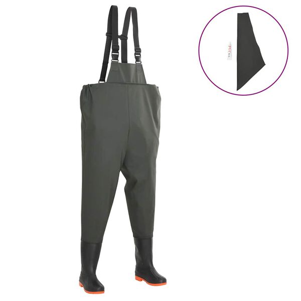 vidaXL Waadbroek met laarzen maat 41 groen