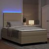vidaXL LED Box Spring Bed Lichtgrijs en wit. 120 x 190 cm Katoen Stof