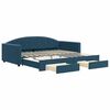 vidaXL Slaapbank met onderschuifbed en lades 100x200 cm fluweel blauw