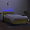 vidaXL Boxspring met matras en LED stof groen 90x190 cm