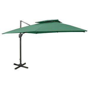 vidaXL Zweefparasol met dubbel dak 300x300 cm groen