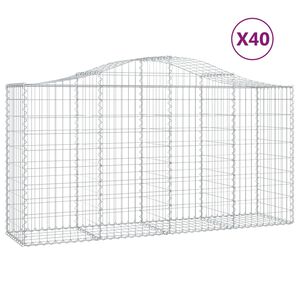 vidaXL Schanskorven 40 st gewelfd 200x50x100/120 cm ijzer