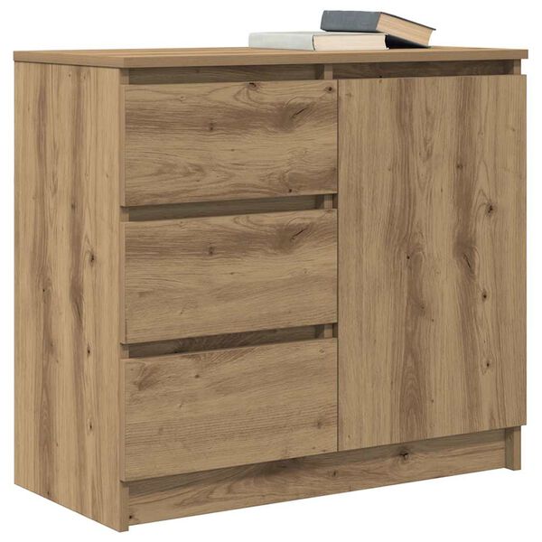 vidaXL Dressoir lade 71x35x65 cm spaanplaat artisanaal eikenkleurig
