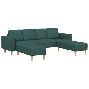 vidaXL Woonkamer Bank 3 st Donkergroen Polyester