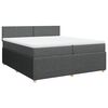 vidaXL Boxspring met matras stof donkergrijs 200x200 cm