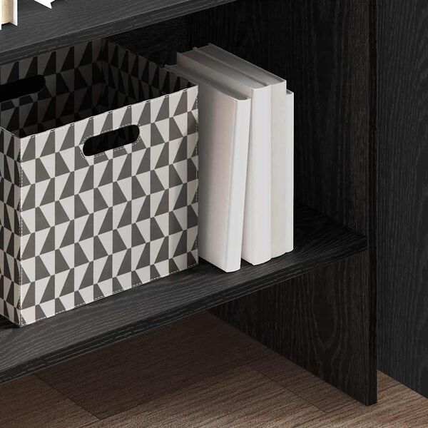 vidaXL Boekenkast Zwart Eiken 60 x 35 x 180 cm Bewerkt hout