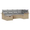 vidaXL Tuin Sofa Set met kussen met opslag 6 pcs Poly riet