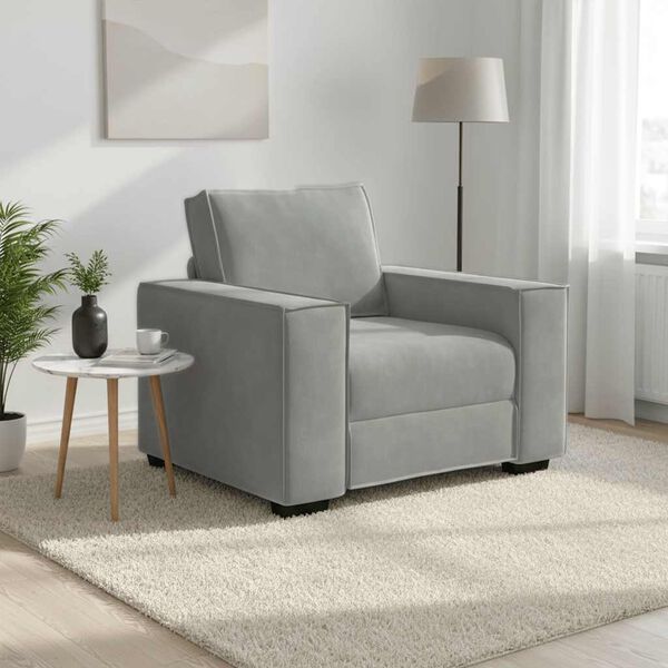 vidaXL Fauteuil 100x78x84 cm fluweel lichtgrijs