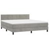 vidaXL Boxspring met matras en LED fluweel lichtgrijs 160x200 cm