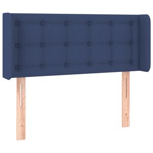vidaXL Hoofdbord met randen 83x16x78/88 cm stof blauw