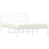 vidaXL Bedframe met hoofdbord metaal wit 150x200 cm