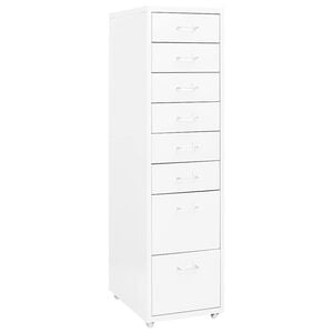 vidaXL Ladeblok verrijdbaar 28x41x109 cm metaal wit