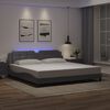 vidaXL Bedframe met LED zonder matras "Zadar" grijs 200x200 cm