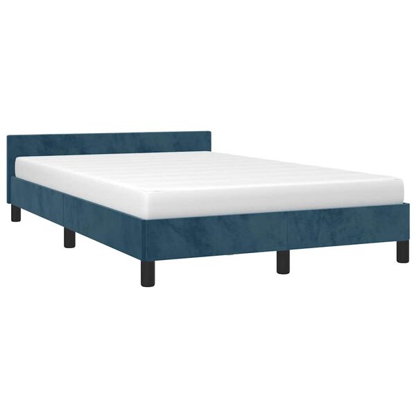 vidaXL Bedframe zonder matras 120x200 cm fluweel donkerblauw