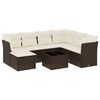 vidaXL 8-delige Loungeset met kussens poly rattan bruin