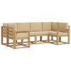 vidaXL Buiten bankenset met kussen 6 pcs Wit en Beige