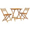 vidaXL 3-delige Bistroset polypropeen en massief hout beige