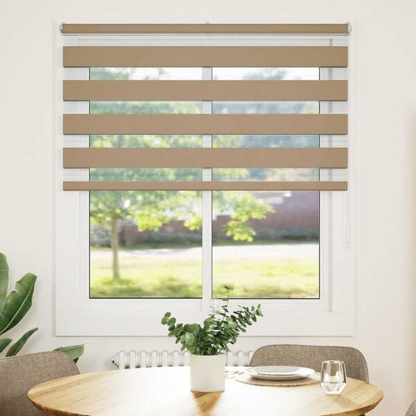 vidaXL Zebra Blind 120x100 cm stofbreedte 115,9 cm polyester zandbruin