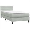 vidaXL Boxspring met matras en LED fluweel lichtgrijs 80x210 cm