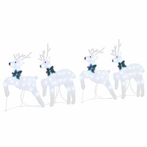 vidaXL LED Rendieren 4 st Zilver 45 x 19 x 65 cm Stof
