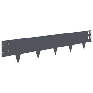 vidaXL Gazonrand 20 pcs 100 x 20 cm Staal Antracietkleurig