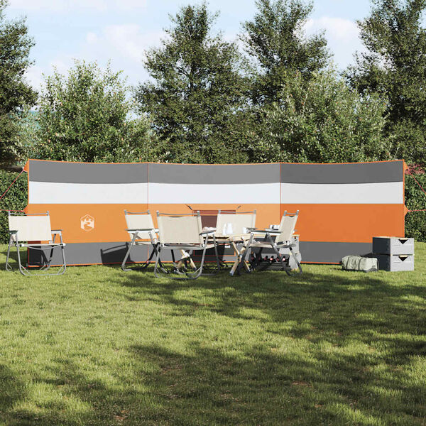 vidaXL Windscherm camping waterdicht 508x130 cm grijs en oranje