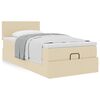 vidaXL Ottoman bed met matras 80x200cm stof cr&egrave;mekleurig