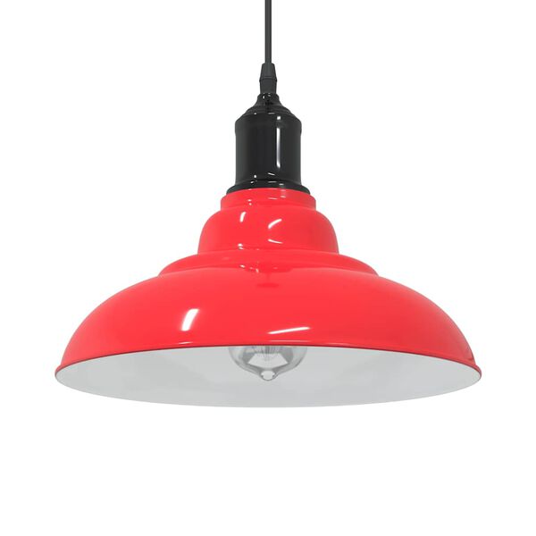 vidaXL Hanglamp in hoogte verstelbaar E27 &Oslash;31 cm metaal glanzend rood