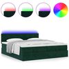 vidaXL Ottoman bed met matrassen en LED's 180x200cm fluweel