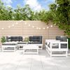 vidaXL 7-delige Loungeset met kussens massief hout wit