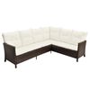 vidaXL 4-delige Loungeset met kussens poly rattan bruin