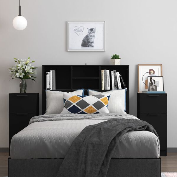 vidaXL Dressoirs 2 st 30x30x70 cm bewerkt hout zwart