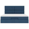 vidaXL Ottoman bed met matras en LED's 160x200cm stof blauw