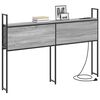 vidaXL Opberghoofdbord met Oplaadstation Grijs sonoma 138 x 15 x 98 cm