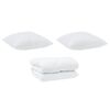 vidaXL Dekbed met Kussens 3 pcs Wit Microfiber en Dons Feather