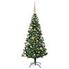 vidaXL Kunstmatig Voorverlicht Kerstboom Groen 150 cm PVC en Metaal